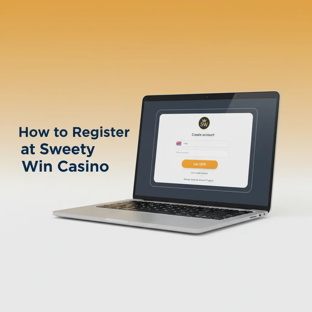 Sweety Win Casino registration guide: sign up, enter details, choose GBP, verify email/SMS, deposit, start betting.