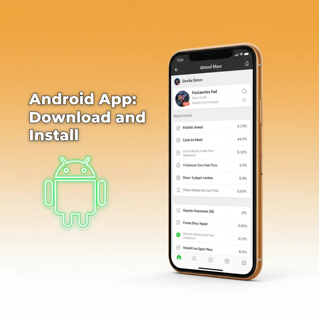 Android app install steps: open site, download APK, allow unknown apps, install, then log in with PIN or biometrics