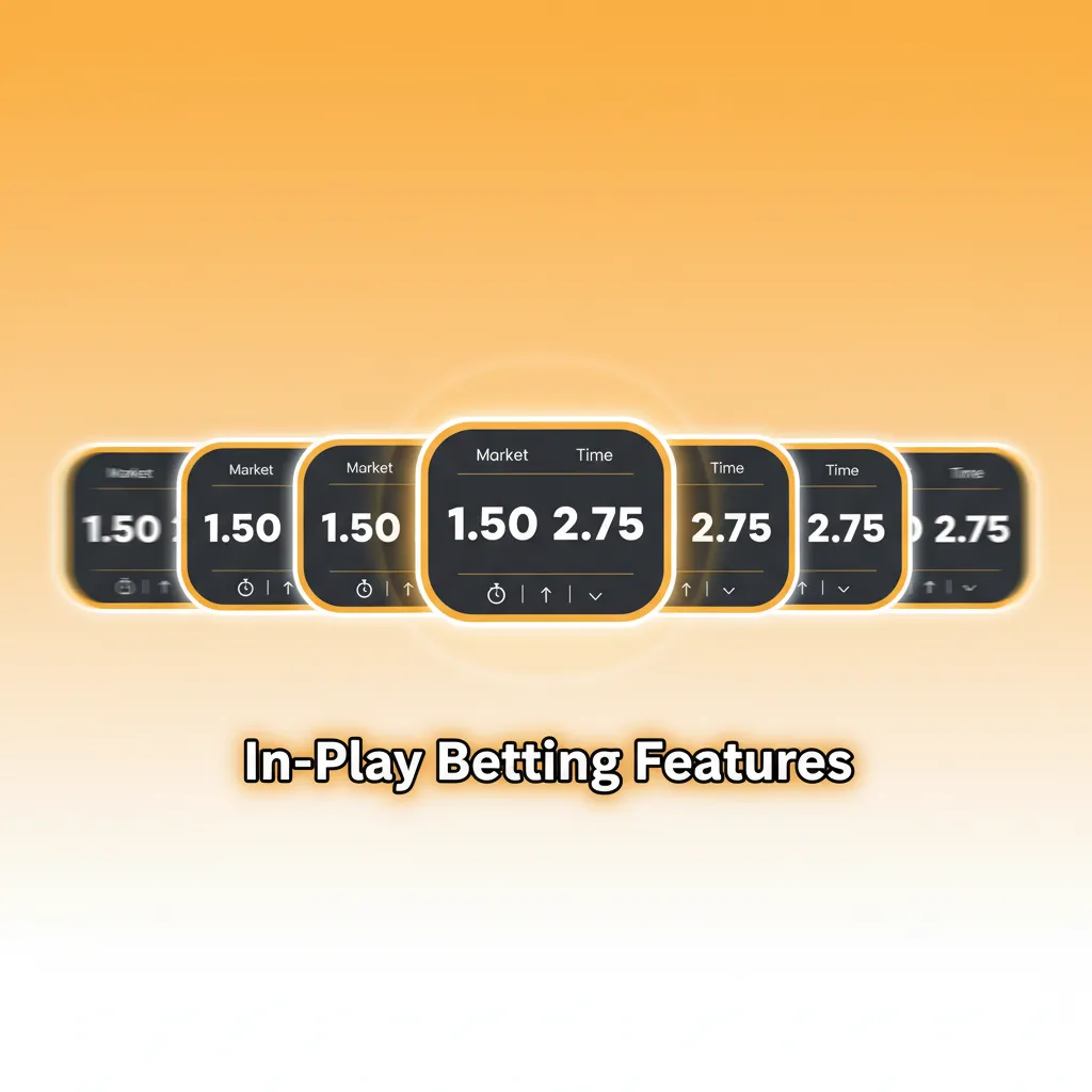 In‑play betting UI showing dynamic odds, next goal/game markets, cash out, and live stats and scoreboards