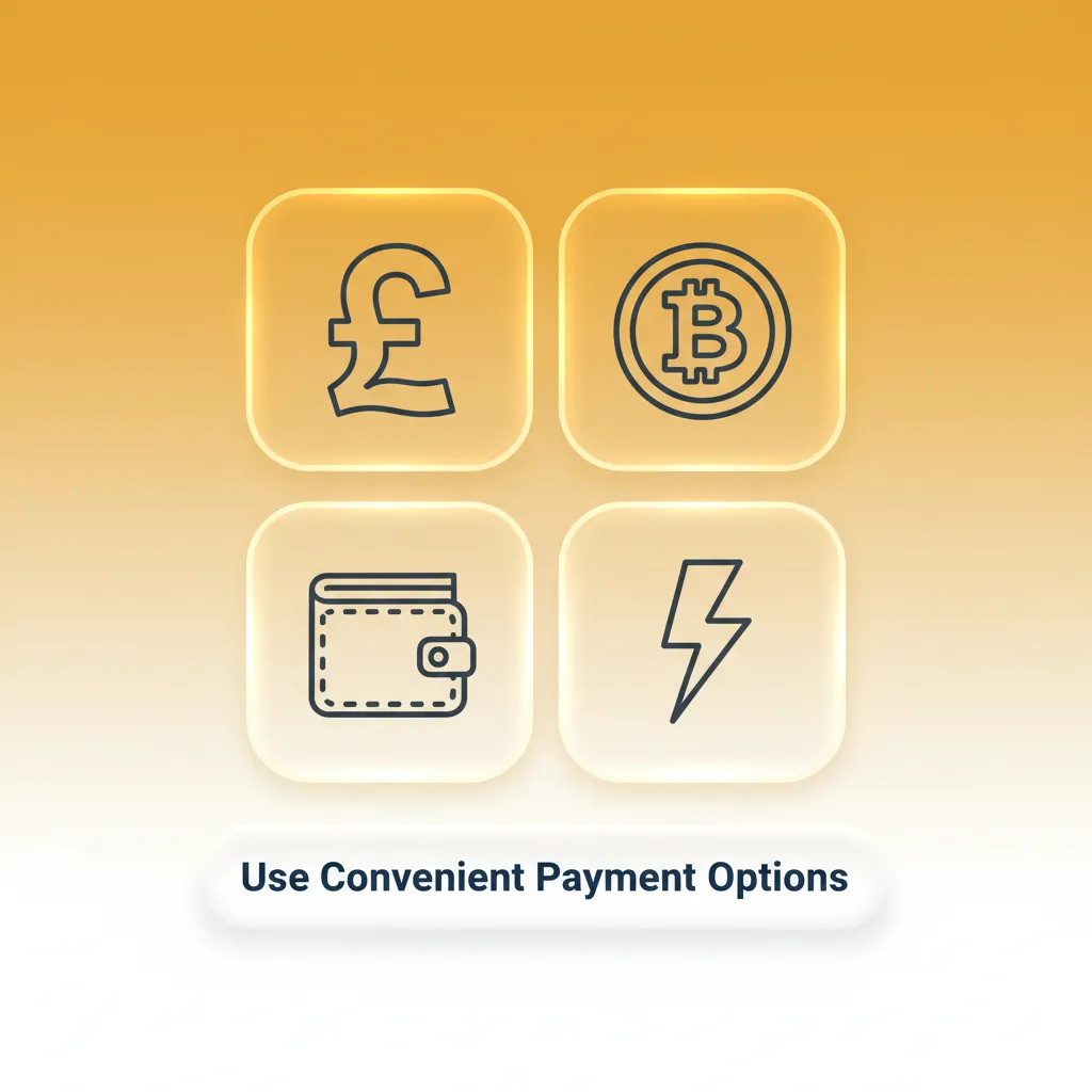 Use secure, convenient payment options: Visa, Mastercard, USDT (ERC20), and bank transfer for UK users.