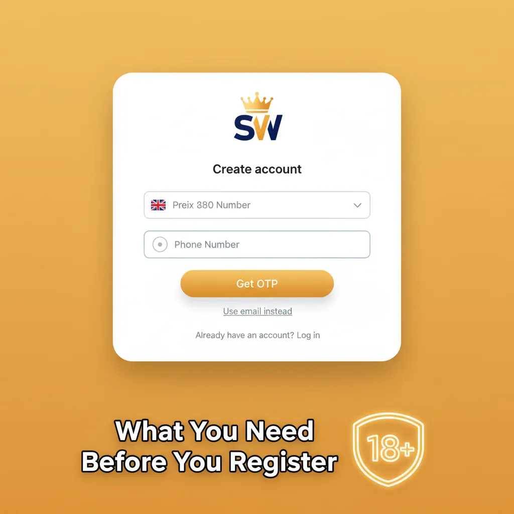 Registration checklist—18+ in UK, legal name, photo ID, recent proof of address, one account each, payments in your name.