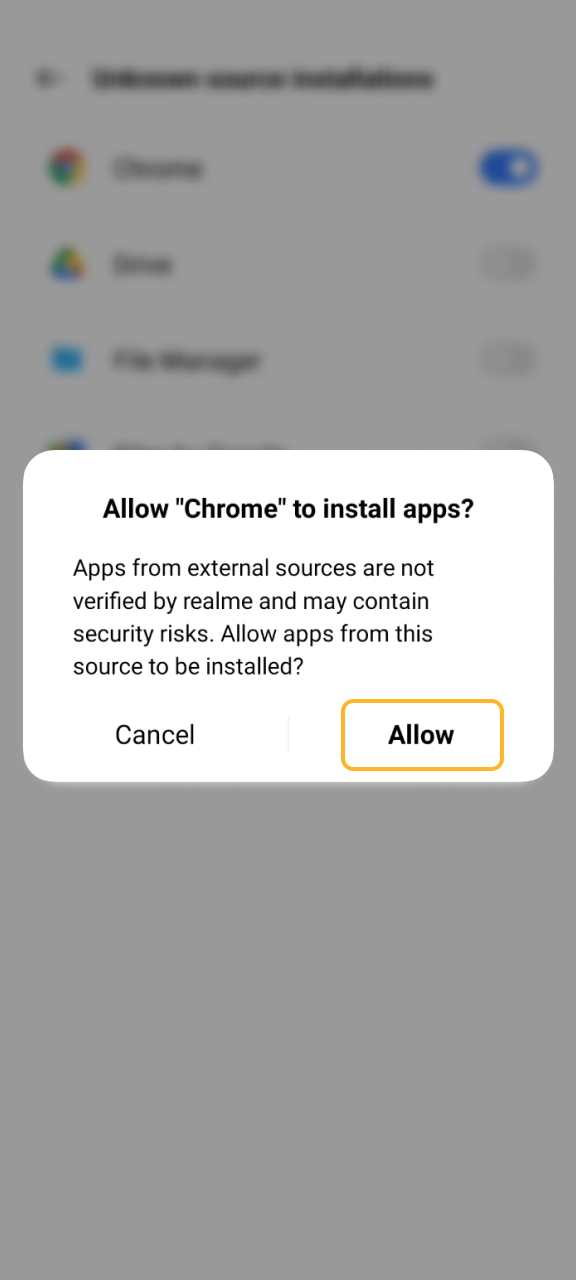 Allow third-party app installations in settings for Sweety Win.