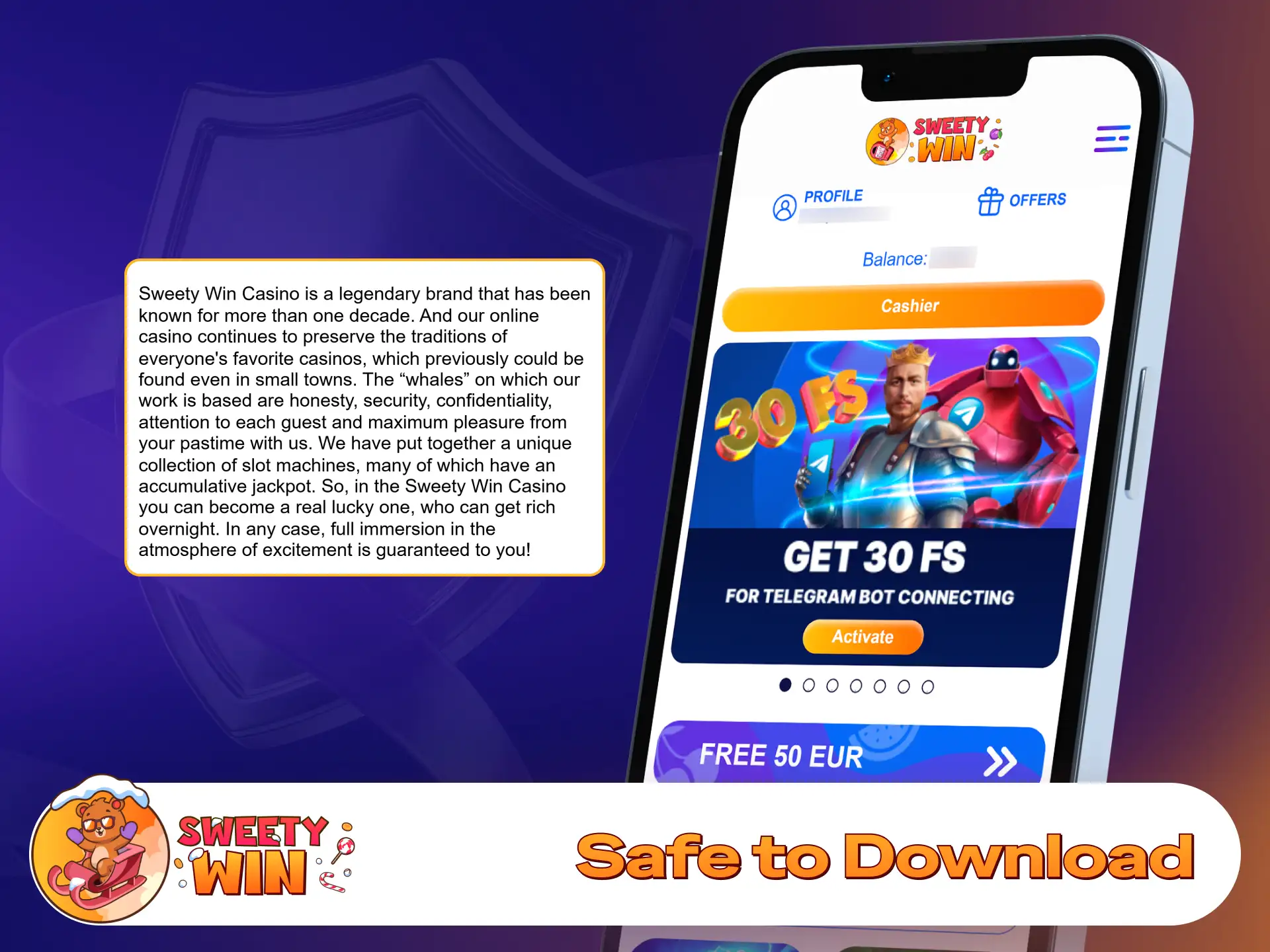 Review safety details before downloading the Sweety Win APK file.