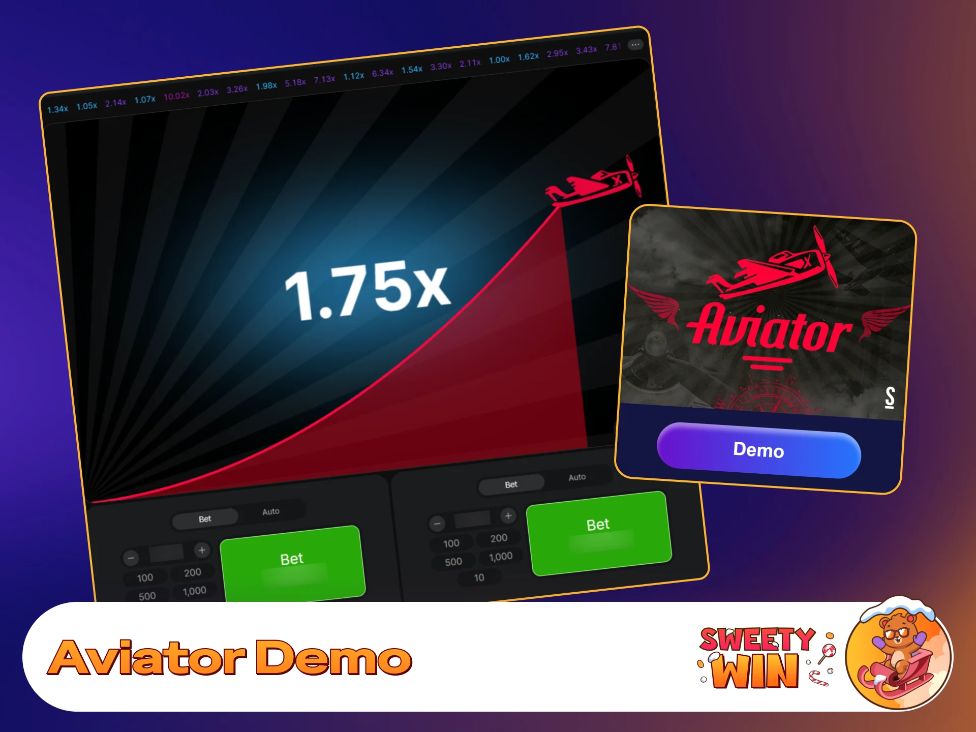 Practice crash game strategies risk-free using free demo on Sweety Win.