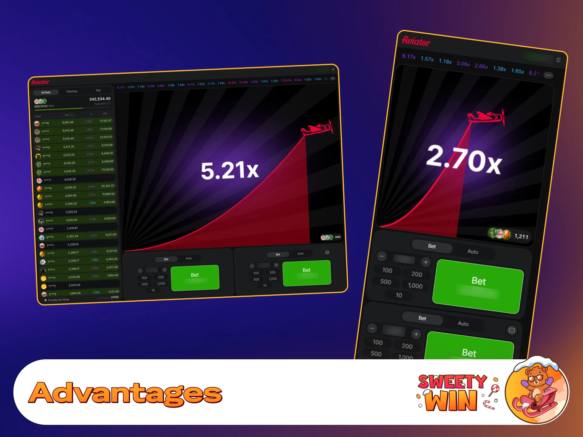 Discover key benefits of playing the Aviator game on Sweety Win.