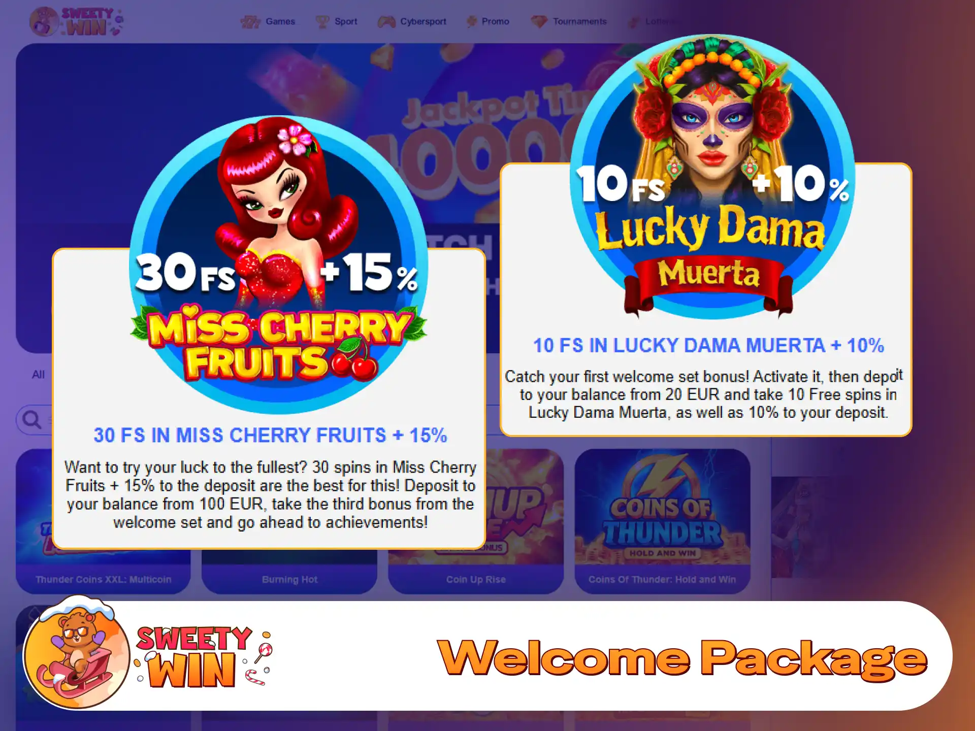 Unlock your multi-tier deposit welcome package at Sweety Win.