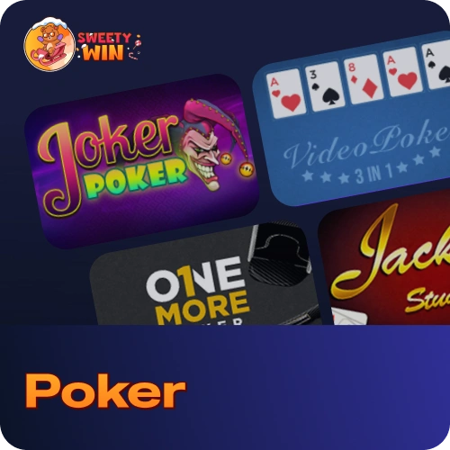 Play live casino poker variants against real hosts on Sweety Win.