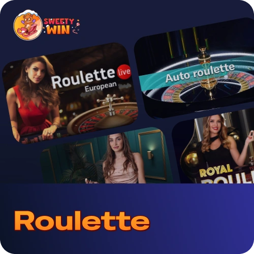 Place your wagers on European and American live roulette at Sweety Win.