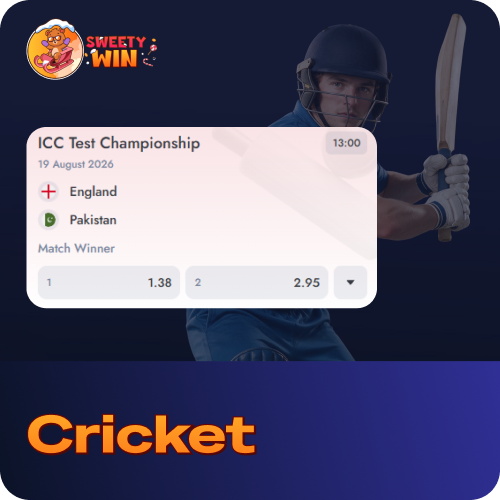 Predict cricket match outcomes and test series at Sweety Win.