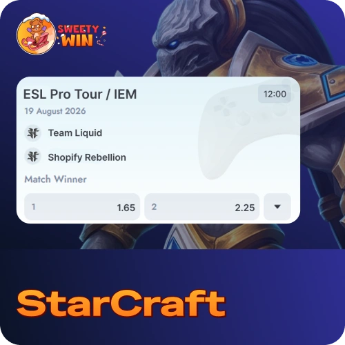 Back professional esports strategy players in StarCraft on Sweety Win.