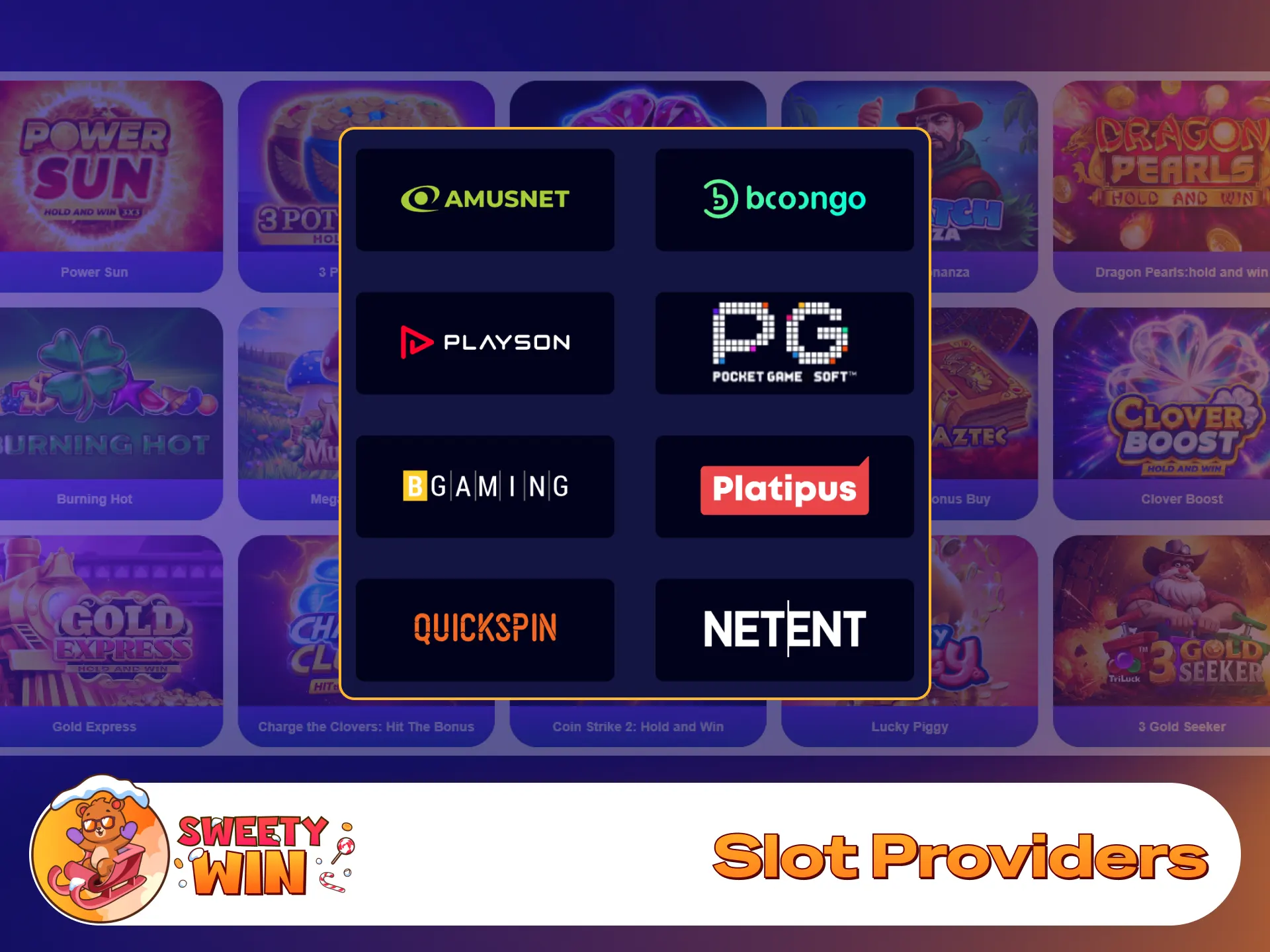 Discover slot games from top licensed developers on Sweety Win Casino.